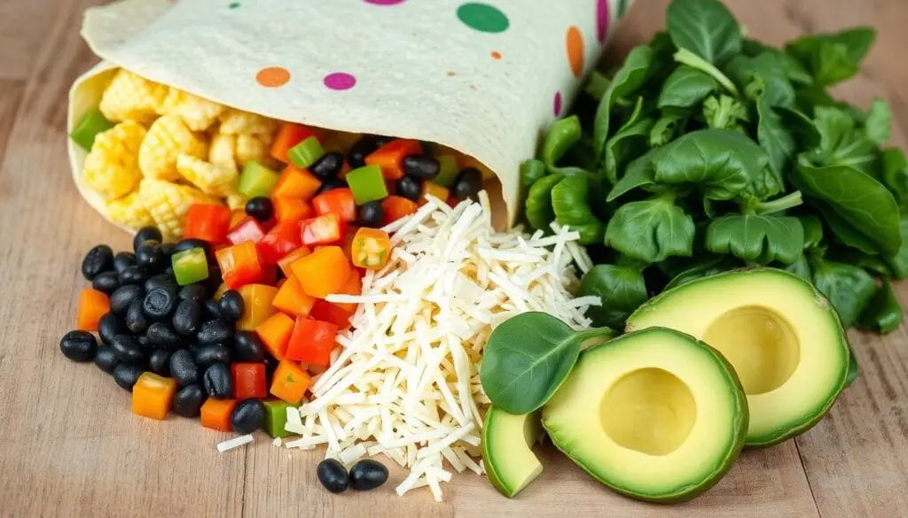 High-protein breakfast burrito ingredients