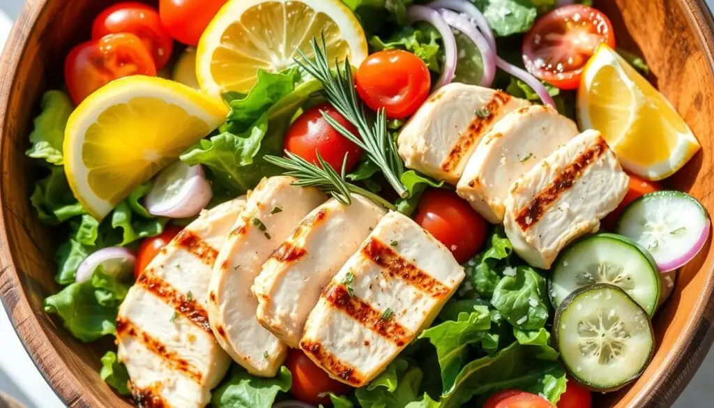 Lemon Rosemary Grilled Chicken Salad