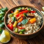 southeast asia brown rice with vegetables recipe